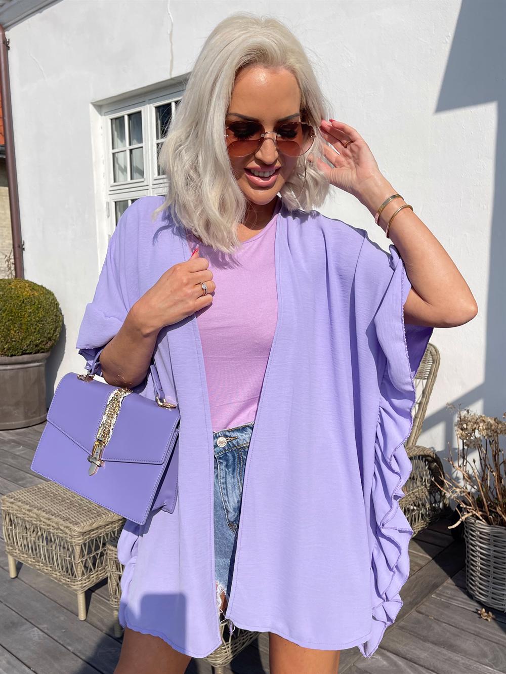 Sabbie - Cardigan med flæsekant